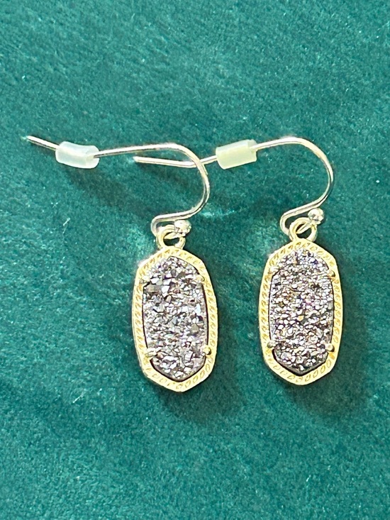Kendra Scott Jewelry - Kendra Scott Lee Oval Drusy Drop Pierced Earrings Gold Platinum